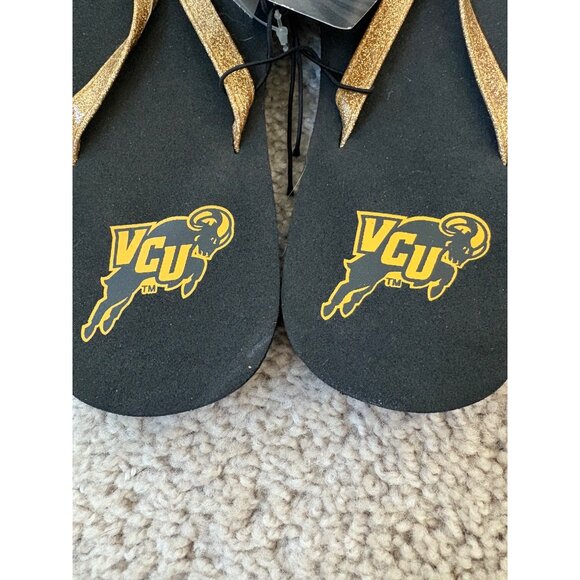 VCU NWT New‎ Women’s Glitter Flip Flops 7/8 Virginia Commonwealth University - Picture 7 of 11